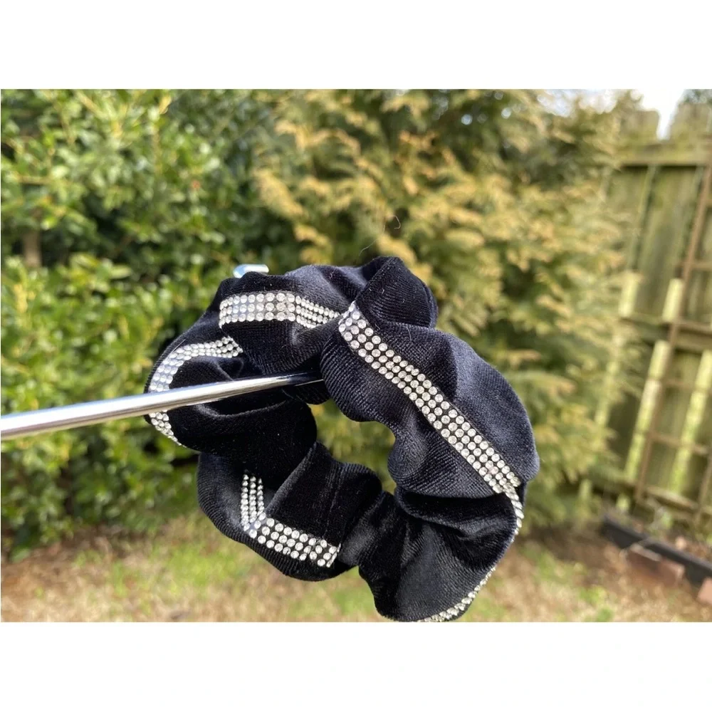 Glam Black Rhinestone Scrunchie Bundle | Stoney Clover Lane & Velvet Crystal